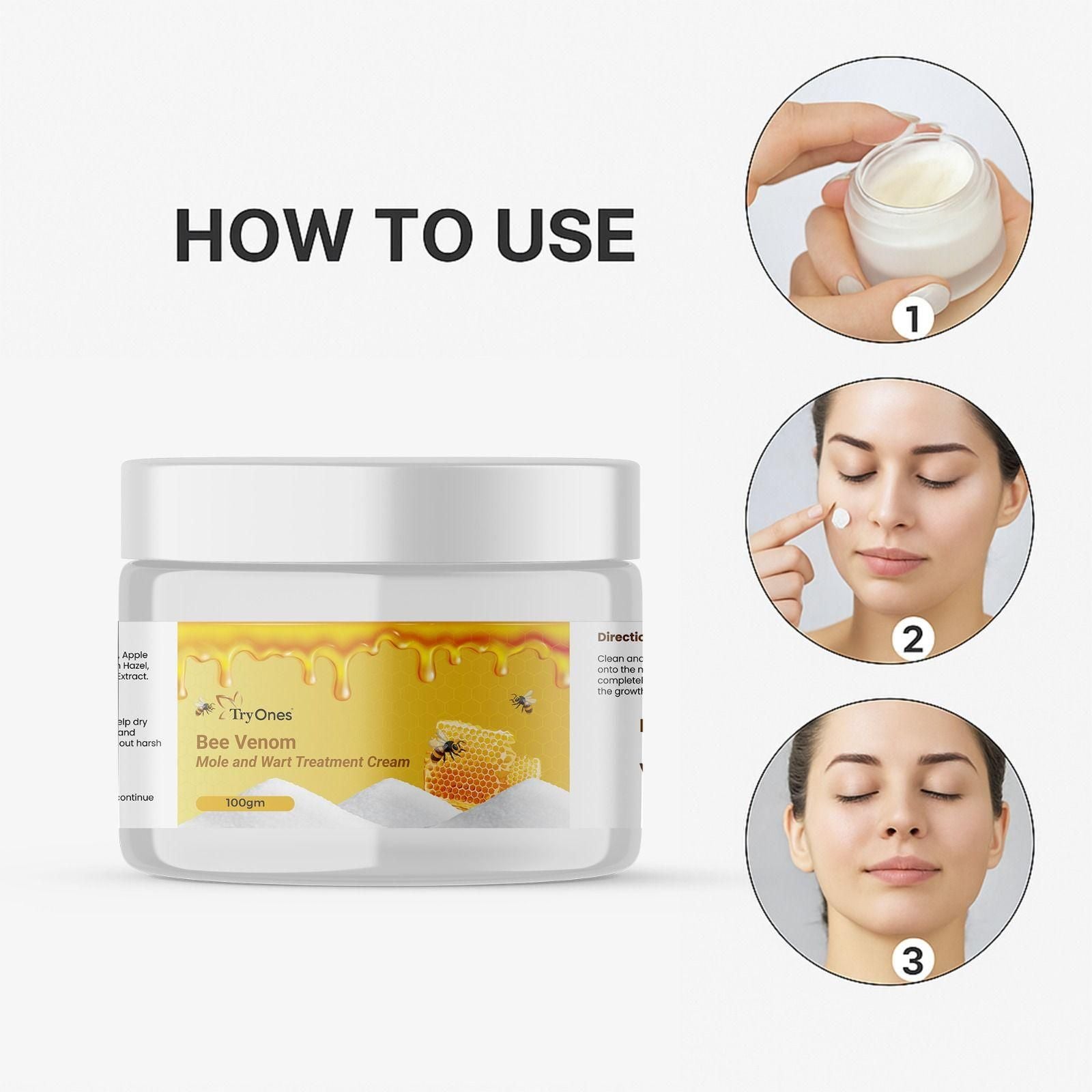 Bee Venom Mole and Wart Treatment Cream 100 gm Pack of 1